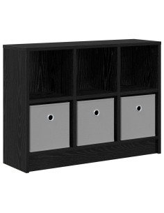 Credenza con cassetto Rovere Nero 73,5 x 22,5 x 53,5 cm 2