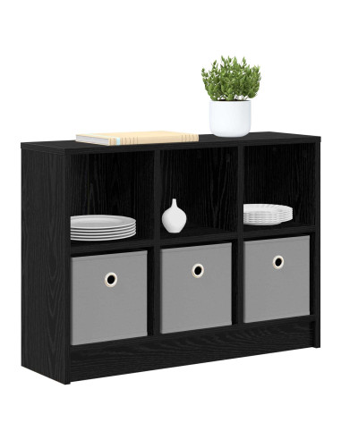 Credenza con cassetto Rovere Nero 73,5 x 22,5 x 53,5 cm