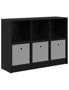 Credenza con cassetto Rovere Nero 88,5 x 27,5 x 63,5 cm 2