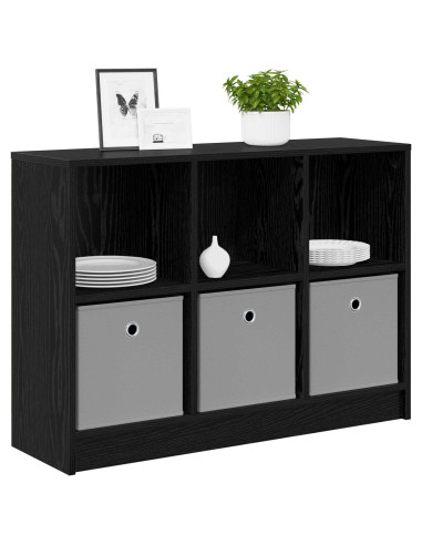 Credenza con cassetto Rovere Nero 88,5 x 27,5 x 63,5 cm