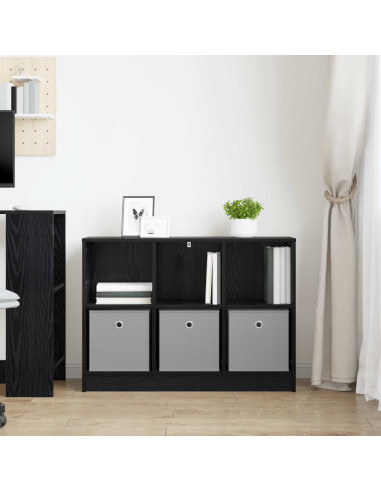 Credenza con cassetto Rovere Nero 88,5 x 27,5 x 63,5 cm