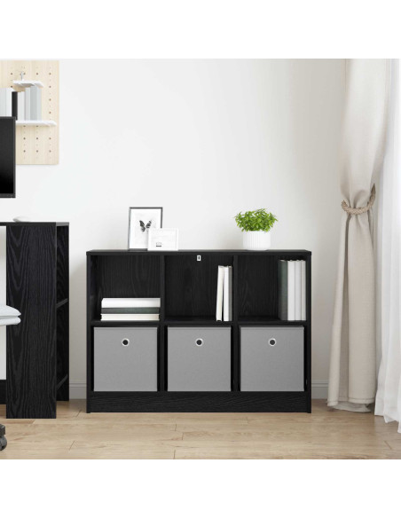 Credenza con cassetto Rovere Nero 88,5 x 27,5 x 63,5 cm