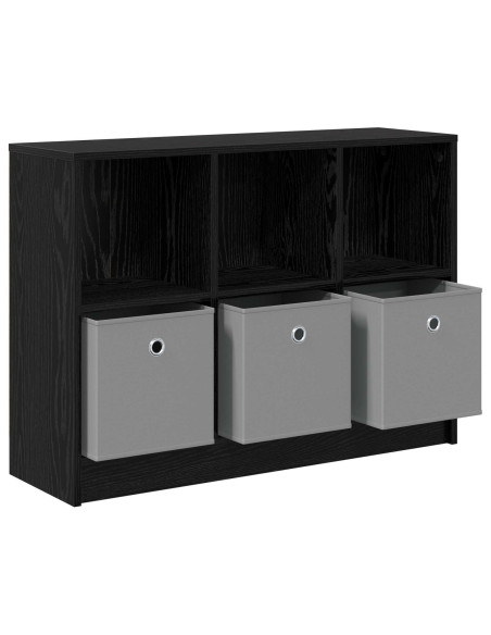 Credenza con cassetto Rovere Nero 88,5 x 27,5 x 63,5 cm