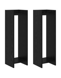 Supporto per piante 2 pcs Rovere Nero 30 x 30 x 100 cm 2