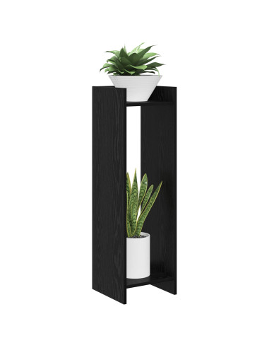 Supporto per piante Rovere Nero 30 x 30 x 100 cm