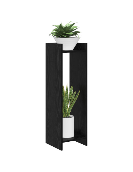 Supporto per piante Rovere Nero 30 x 30 x 100 cm