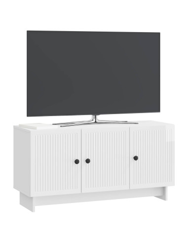 Mobile TV Bianco Lucido 99 x 34,5 x 50 cm Legno ingegnerizzato