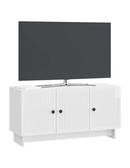 Mobile TV Bianco Lucido 99 x 34,5 x 50 cm Legno ingegnerizzato