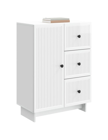 Credenza Bianco Lucido 66 x 34,5 x 90 cm Legno ingegnerizzato