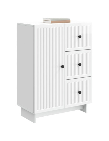 Credenza Bianco Lucido 66 x 34,5 x 90 cm Legno ingegnerizzato