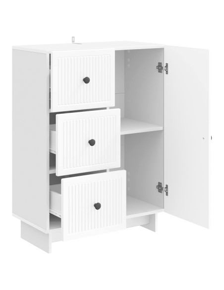 Credenza Bianco Lucido 66 x 34,5 x 90 cm Legno ingegnerizzato