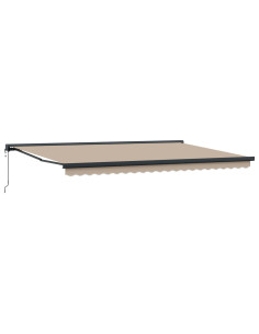 Tenda da Sole Beige 500 × 300 cm Poliestere e Alluminio 2