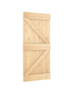 Porta scorrevole NARVIK Naturale e Nero 95 x 210 cm (213,5 cm) 2