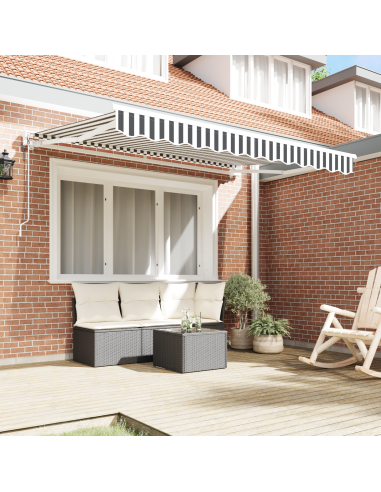 Tenda Retrattile Antracite e Bianco 350 x 200 cm