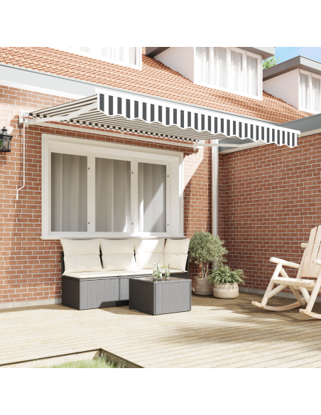 Tenda Retrattile Antracite e Bianco 350 x 200 cm