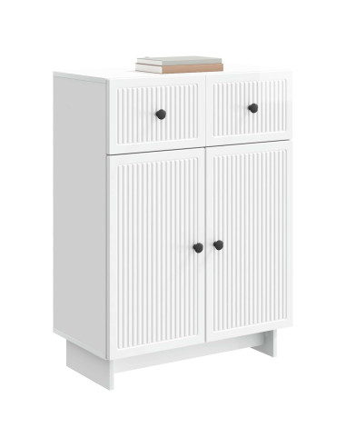Credenza Bianco Lucido 66 x 34,5 x 90 cm Legno ingegnerizzato