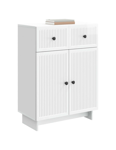 Credenza Bianco Lucido 66 x 34,5 x 90 cm Legno ingegnerizzato