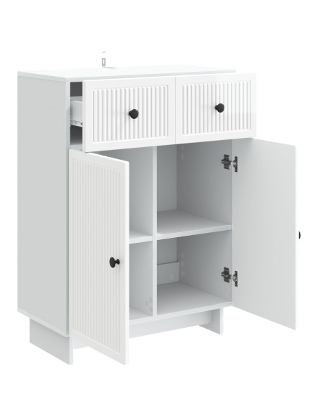 Credenza Bianco Lucido 66 x 34,5 x 90 cm Legno ingegnerizzato
