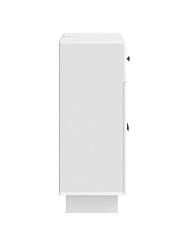 Credenza Bianco Lucido 66 x 34,5 x 90 cm Legno ingegnerizzato