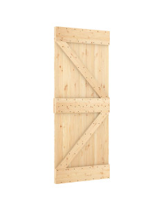 Porta scorrevole NARVIK Naturale e Nero 85 x 210 cm (152,5 cm) 2