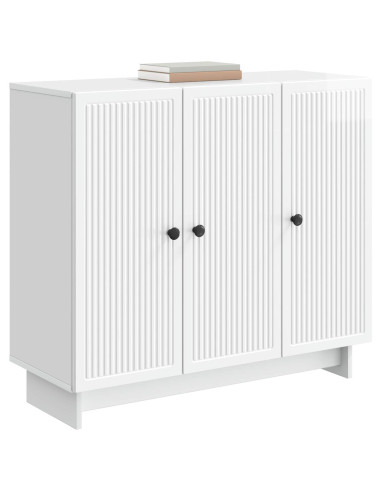 Credenza Bianco Lucido 89 x 34,5 x 80 cm Legno ingegnerizzato