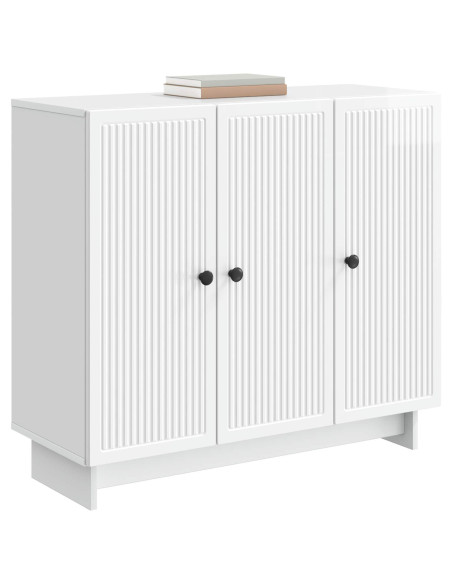 Credenza Bianco Lucido 89 x 34,5 x 80 cm Legno ingegnerizzato