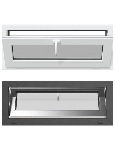 Finestra per Soffitta RISOR 100 x 40 cm PVC e Vetro Antracite