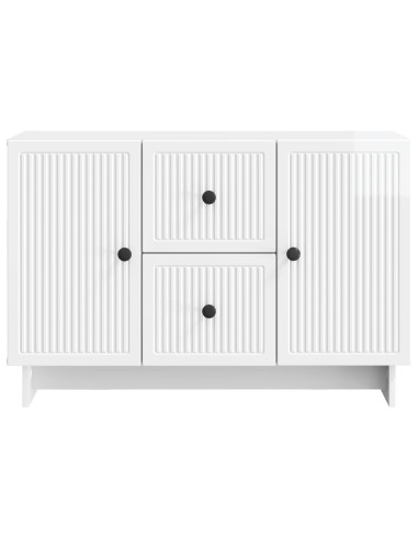 Credenza Bianco Lucido 89 x 34,5 x 60 cm Legno ingegnerizzato