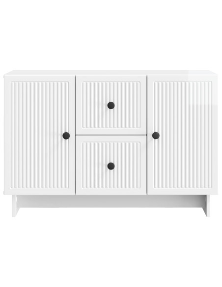 Credenza Bianco Lucido 89 x 34,5 x 60 cm Legno ingegnerizzato