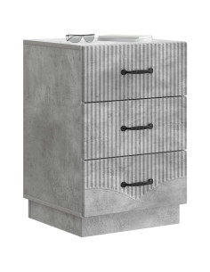 Armadio da Notte con cassetto Grigio Cemento 43 x 41 x 63,5 cm 2