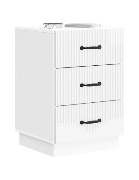 Armadio da Notte con cassetto Bianco Lucido 43 x 41 x 63,5 cm
