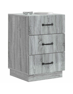 Armadio da Notte con cassetto Grigio Sonoma 43 x 41 x 63,5 cm 2