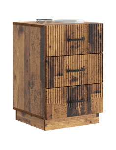 Armadio da Notte con cassetto Legno antico 43 x 41 x 63,5 cm 2