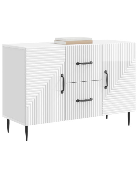 Credenza Bianco Lucido 89 x 34,5 x 60 cm Legno ingegnerizzato