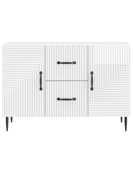 Credenza Bianco Lucido 89 x 34,5 x 60 cm Legno ingegnerizzato