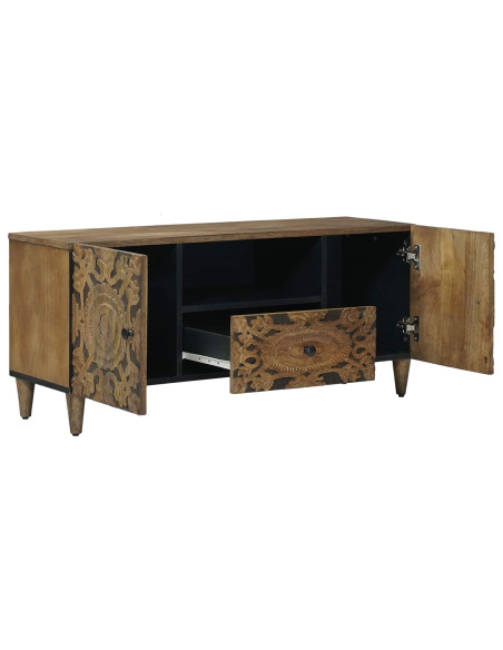 Mobile TV Marrone 105 x 33,5 x 46 cm Legno di mango massello