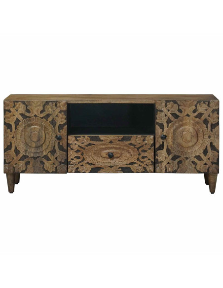 Mobile TV Marrone 105 x 33,5 x 46 cm Legno di mango massello