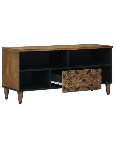 Mobile TV Marrone 100 x 33,5 x 46 cm Legno di mango massello