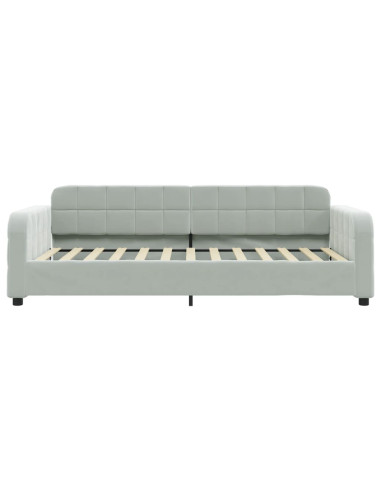 Letto da Giorno Grigio Chiaro 100x190 cm in Velluto