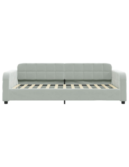 Letto da Giorno Grigio Chiaro 100x190 cm in Velluto
