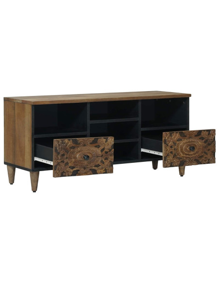 Mobile TV Marrone 100 x 33,5 x 46 cm Legno di mango massello