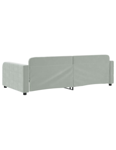 Letto da Giorno Grigio Chiaro 100x190 cm in Velluto
