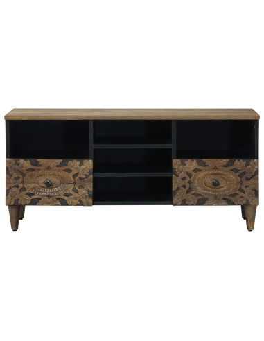 Mobile TV Marrone 100 x 33,5 x 46 cm Legno di mango massello