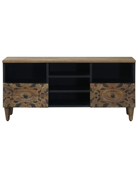 Mobile TV Marrone 100 x 33,5 x 46 cm Legno di mango massello
