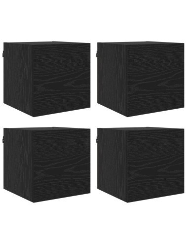 Mobile TV da parete 4 pcs Rovere Nero 30,5 x 30 x 30 cm
