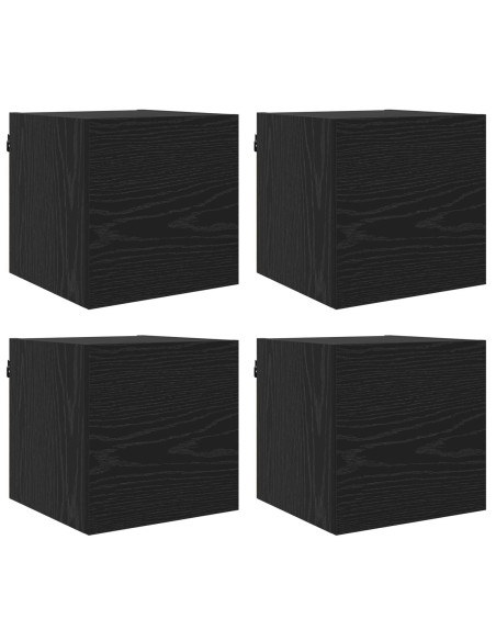 Mobile TV da parete 4 pcs Rovere Nero 30,5 x 30 x 30 cm