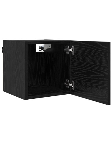 Mobile TV da parete 4 pcs Rovere Nero 30,5 x 30 x 30 cm
