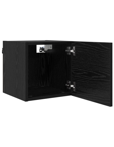 Mobile TV da parete 4 pcs Rovere Nero 30,5 x 30 x 30 cm