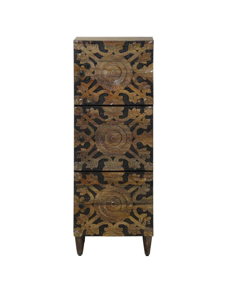 Mobile Alto Marrone 40 x 33,5 x 110 cm Legno di mango massello