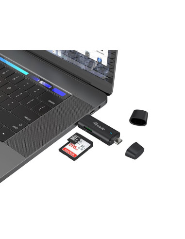 Equip 245462 lettore di schede USB 3.2 Gen 1 (3.1 Gen 1) Type-A/Type-C Nero